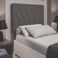 Cabeceira Estofada Para Cama Box Solteiro Miami de 0,88m Suede Dobuê Grafite