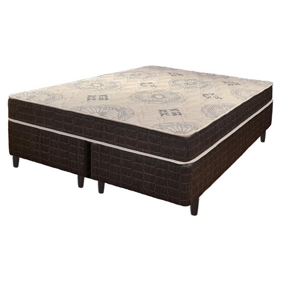 Cama Box King Size Mais Colchão San Francisco Ortopédico Espuma D33 193x203x54cm