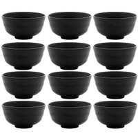 Conjunto 12 Bowls Melamina Lyor Tóquio Preto Oriental 450ml Pote Redondo Restaurante Preto