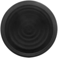 Conjunto Com 6 Pratos 18cm Melamina Lyor Tóquio Oriental Japonesa com Relevo Preto Fosco Sobremesa