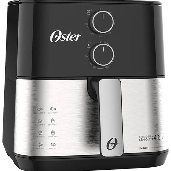 Fritadeira Oster Airfryer Compact 4,6l Pr/inox Ofrt520 110v