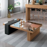 Mesa De Centro HB Luna Com Espelho - Freijo/Preto