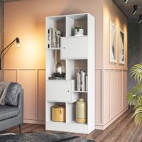 Estante Qmovi Livreiro 2 Portas 6 Nichos - Branco com Branco