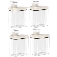 4 Dispensers para Produtos de Limpeza Amaciante e Sabão Líquido 1,5L Flow Bege Ou