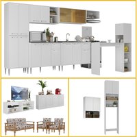 Armário Cozinha/Sala/Banheiro/Lavanderia Kit Casa Completa 4 amb Multimóveis CR60003 Bc/Imb/Flo