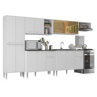 Armário de Cozinha Completa 6 Pçs com Balcão Gabiente Siena Multimóveis MP2243 Branco