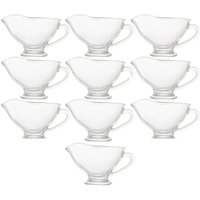 10 Molheiras de Cristal Lyor 180ml Alça Servir Azeite Molho Calda Cafeteria Confeitaria Mesa Posta