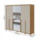 Guarda-Roupa Casal Imperatore 6 Portas 6 Gavetas 100% Mdf com Espelho 81668.285 Amêndoa Clean/Off White - Móveis Lopas