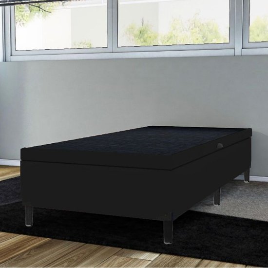 Base Box Bau solteiro Itaflex 0,88x1,88x0,44 Preto
