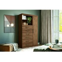 Cômoda Santos Andirá Marabá 1 Porta 6 Gavetas Jatoba