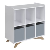 Estante Infantil 6 Nichos Branco com 3 Cubos Azul