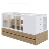 Berço Cama Multifuncional com Gavetões Aveiro com Branco