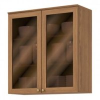 Armário Aéreo 2 Portas de Vidro 80cm Requinte Henn Nature