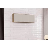 Armário Aéreo Poquema Com 3 Portas 1,20 Castanho/Off White
