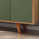 Balcão Buffet HB Móveis Melodia 4 Portas C/ 2 Gavetas - Verde Pistache/Freijo