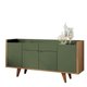 Balcão Buffet HB Móveis Melodia 4 Portas C/ 2 Gavetas - Verde Pistache/Freijo