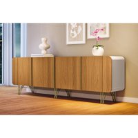 Balcão Buffet HB Saluti Com 4 Portas - Off White/Cinamomo