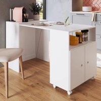 Balcão Organizador Multiuso Com Mesa Recolhivel  Art In Moveis Funcionale Branco