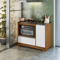 Balcão para Cooktop Com 5 Bocas Notável 1 Portas 1 Gavetão 3050 - Freijo/Branco