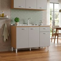 Balcão Poquema Para Cuba 3 Portas 1 Gaveta Branco