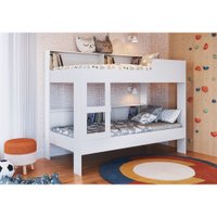 Beliche Solteiro com estante San Art In Móveis Branco