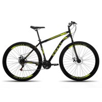 Bicicleta Aro 29 Colli Bike  Nantes Freio a Disco Preto Fosco/Amarelo Neon