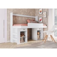 Cama Articulável Horizontal Solteiro C/ Estação de Trabalho Las Vegas Art In Moveis Branco