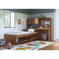 Cama Solteiro Com 4 Portas Com Estação Tokkio Nogal