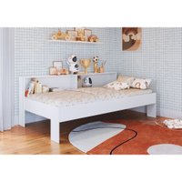Cama Solteiro Com Estante San Diego Art In Moveis Branco