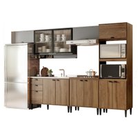 Armário de Cozinha Completa Lótus Wave Carraro Freijó/Tit