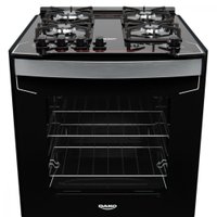 Fogão de Embutir 4 Bocas Dako Diplomata com Mesa de Vidro Preto