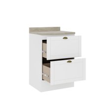 Balcão Milla MDF 2 Gavetas Branco 60cm Carraro