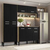 Cozinha Compacta Arizona Glam Carvalho Carraro - Carvalho/Preto