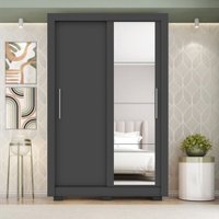 Guarda Roupa Arapongas Com 2 Portas De Correr e 2 Gavetas Caemmun Preto