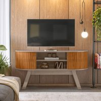 Rack Bancada Atlanta Madetec C/ 2 portas deslizantes 1,36 Fendi/Naturale