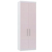 Guarda Roupa Modulado 79cm 2 Portas Alpes Luciane Móveis Branco/Rosa