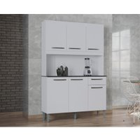Kit Cozinha Poquema Livia 6 Portas 1 Gaveta Branco