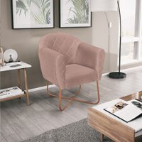 Poltrona Base X Omodei Geane Linho Rose