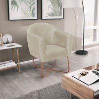 Poltrona Base X Omodei Geane Linho Bege