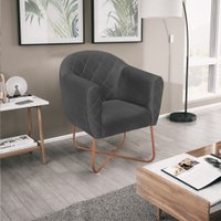 Poltrona Base X Omodei Geane Linho Cinza Escuro