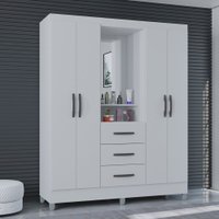 Guarda-Roupa Poquema Madri 4 Portas 3 Gavetas Branco