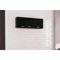 Armário Aéreo Poquema Com 3 Portas 1,20 Preto