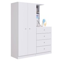 Guarda Roupas 2 Portas e Comoda 4 Gavetas Montessoriano Art In Móveis Branco