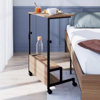 Mesa Auxiliar de Trabalho com Regulagem de Altura e Rodizios Artetube Art In Moveis Montana /Preto