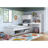 Cama Solteiro Com 4 Portas C/ Estação Tokkio Branco