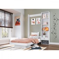 Cama Articulável Vertical Solteiro C/ Estante Vancouver Art In Moveis Branco