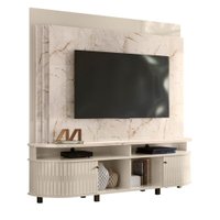 Estante Home Para Tv Até 65 Polegadas Daytona Madetec  Com 2 portas Calacata/Off White
