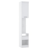 Mesa de Cabeceira Alta 38cm 1 Porta e 1 Gaveta Alpes Luciane Móveis Branco