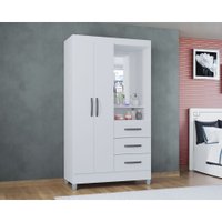 Guarda-Roupa Poquema Madri 2 Portas Com 3 Gavetas Branco