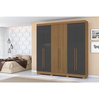 Guarda-Roupa Aramóveis Com 6 Portas 2 Gavetas Atacama/Grafitte
